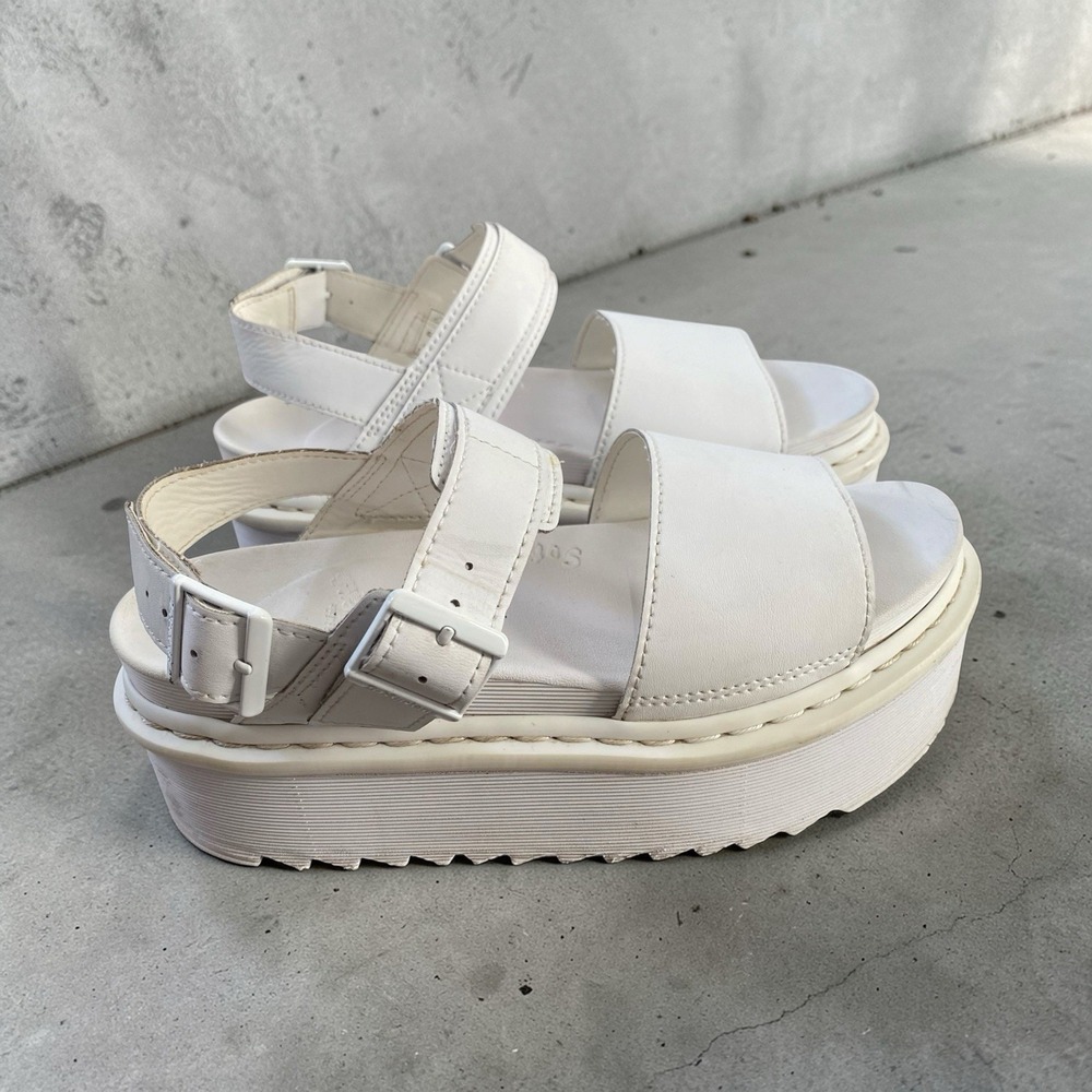 Dr. Martens White Platform Sandals